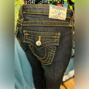True Religion Women's Dark Skinny Cut Jeans